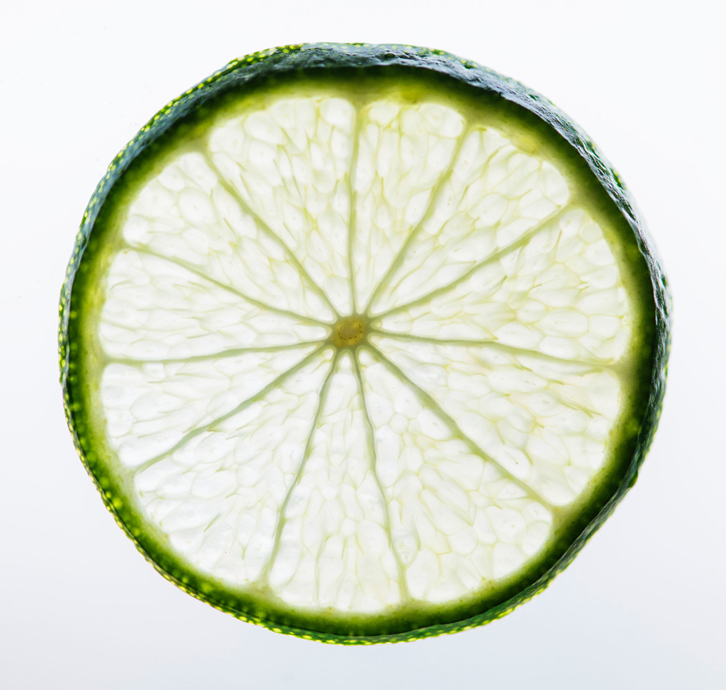 closeup of a lime slice